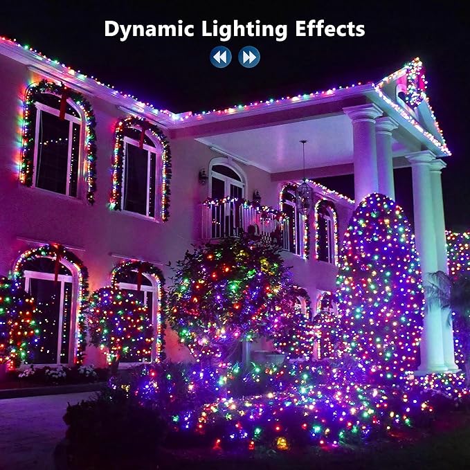 Brizled Color Changing String Lights 98FT 300 LED RGB Christmas Lights Dimmable Multifunctional Christmas Light with Remote for Indoor Outdoor Halloween Xmas Tree Holiday Party Thanksgiving Decor