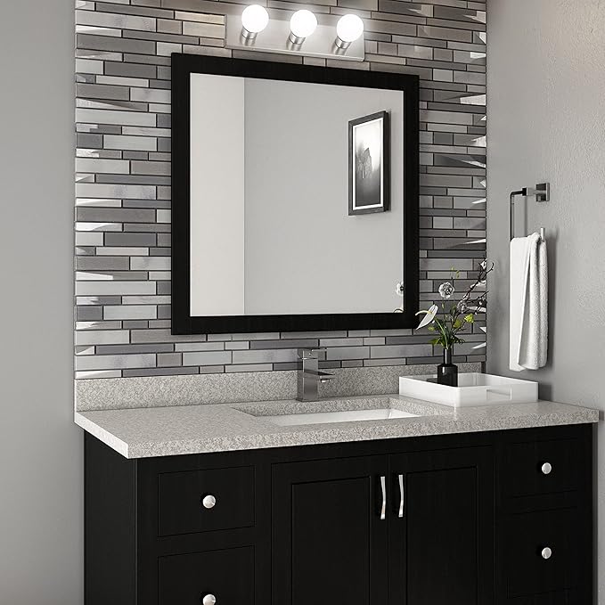 Design House 519280 Contemporary 3-Light Indoor Vanity Light Dimmable for Bathroom Bedroom Vanity Makeup, Satin Nickel