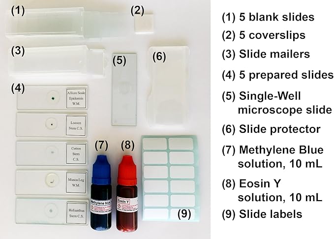 Rs' Science All-in-One Microscope Slide Preparation Kit, 40 Pieces