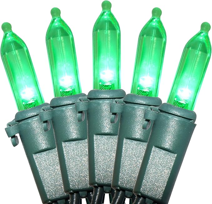 Holiday Essence 100 LED Green St Patrick's Day Christmas String Lights, 26.9 Ft Green Wire String Lights for Indoor and Outdoor Decorative Use Patio and Tree Décor UL Certified