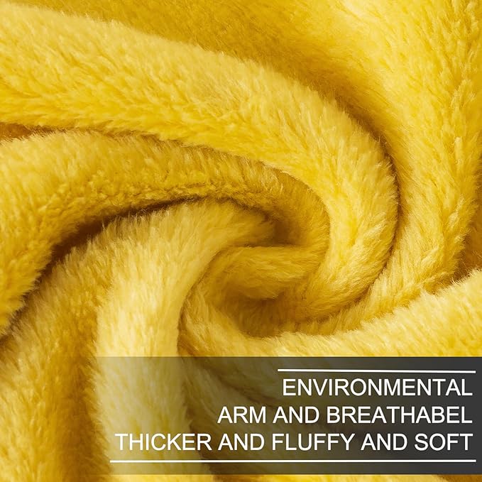 Fleece Blankets for All Season - Premium Lightweight Anti-Static Throw for Twin/Twin XL Size Bed Extra Long Soft Brush Fabric Warm Sofa Thermal Blanket 66" x 90"(Yellow)