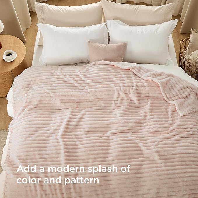 Bedsure GentleSoft California King Size Blanket for Bed - Cozy Soft Blankets for Women, Cute Large Throws for Girls, Crystal Pink, 102x96 Inches