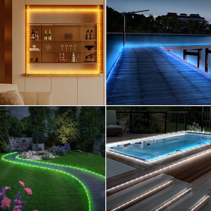 OMIKA 120 LED Rope Lights Plug in, 40ft 16 Colors Changing Outdoor String Light Waterproof with Remote Timer Twinkle Lights for Wedding Garden Patio Party Indoor Outdoor Decor(132 Modes)