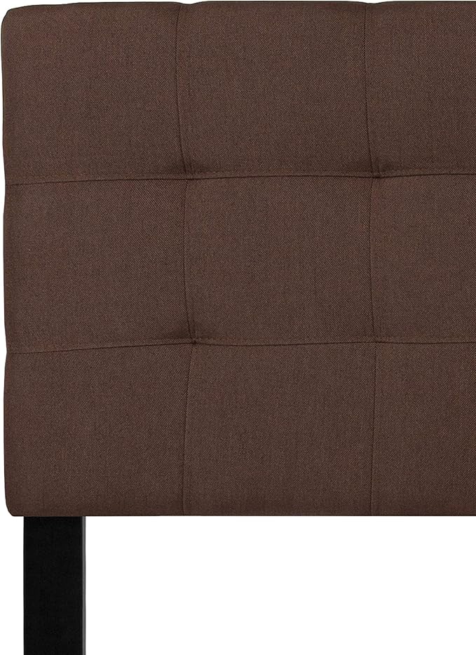 Flash Furniture Bedford Tufted Upholstered Queen Size Headboard in Dark Brown Fabric