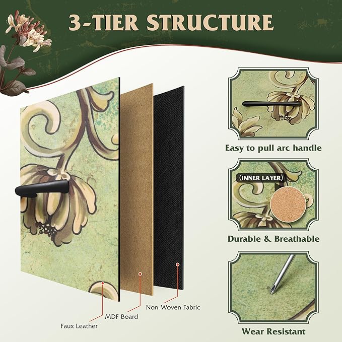 WLIVE Tall Fabric Dresser with 8 Drawers, Storage Tower with Fabric Bins, Double Dresser, Chest of Drawers for Closet, Bedroom, Living Room, Hallway, Dorm, Floral Painted