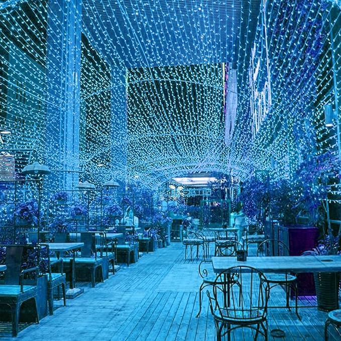 Battery Operated String Lights with Remote Timer - Waterproof, 8 Modes, Indoor/Outdoor Decorations (Blue, 16.4ft)