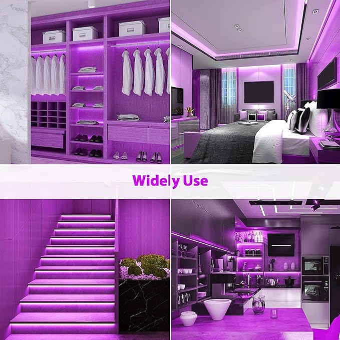 Lamomo LED Strip Lights, 32.8Ft Purple Neon Led Rope Lights, 0.65in/Cut DIY Flexible Silicone Waterproof 24V Led Light Strip for Bedroom,Indoor, Living Room, Kitchen（Power Adapter not Included）