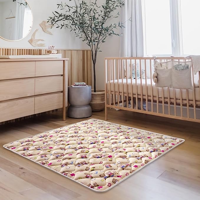 High-Density Foam Baby Play Mat, 59x59 Inches Thicken One-Piece Comfortable and Soft Playmat, Non Slip Machine Washable Floor Mat for Infants, Tapete para Bebes,Toddlers