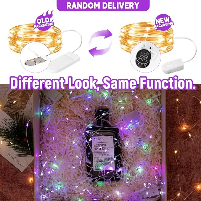 12 Pack Fairy Lights Battery Operated String Lights, 7ft 20 Led Fairy String Lights, Waterproof Copper Wire Firefly Starry String Light for DIY Wedding Party Bedroom Christmas (Multicolor)