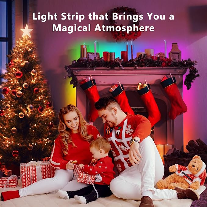 DAYBETTER Smart IC LED Strip Lights, BGRIC LED Lights for Bedroom, DIY Multiple Colors on One Line, App Control Color Changing Strip Lighting Music Sync Home Decor 16.4 ft