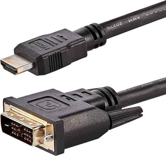 6ft [1.8m] HDMI to DVI Cable, DVI-D to HDMI Display Cable [1920x1200p], 10 Pack, Black, HDMI to DVI-D Adapter Cord M/M