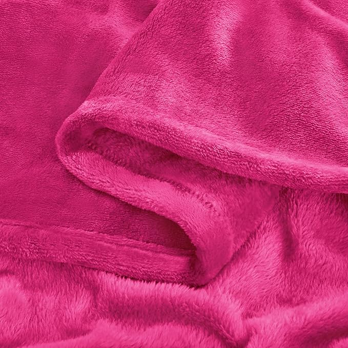 BEDELITE Fleece Blanket Hot Pink Throw Blanket for Couch & Bed, Luxury Plush Cozy Fuzzy Blanket 50" x 60", Super Soft Warm Lightweight Throw Blanket for Travel Camping