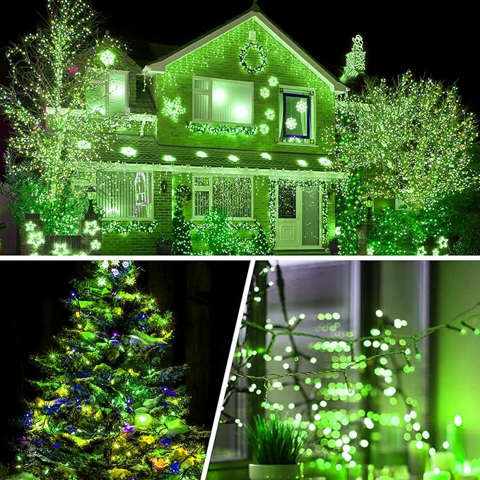 Battery Operated String Lights with Remote Timer - Waterproof, 8 Modes, Green (16.4ft), Indoor/Outdoor Decorations for Bedroom, Garden, Party, Xmas Tree