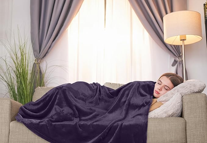 Utopia Bedding Fleece Blanket Twin Size Purple 300GSM Luxury Anti-Static Fuzzy Soft Microfiber Bed Blanket (60x80 Inch)