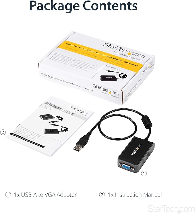StarTech.com USB 2.0 to VGA Adapter, USB to VGA Monitor Converter for Windows, 1440x900 (no support for macOS/ChromeOS/Linux)