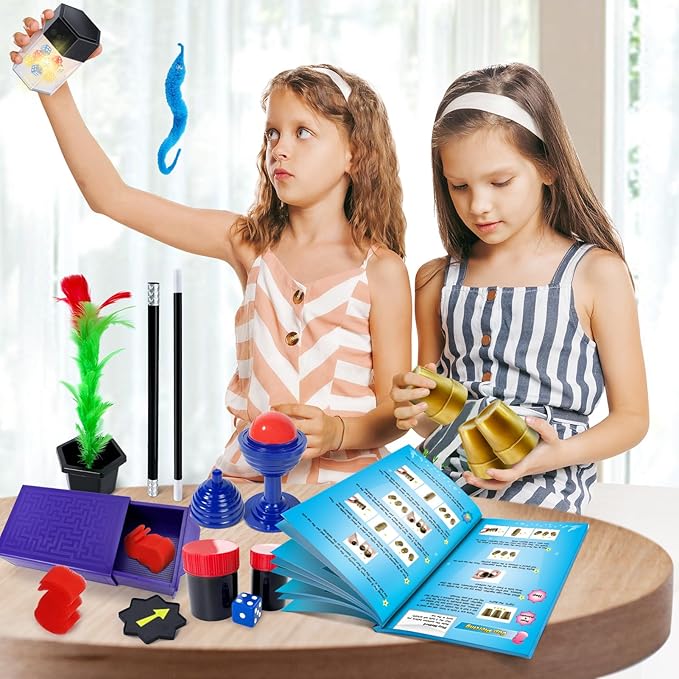 Magic Kit, Magic Tricks with Magician Costume for Kids, Magic Set for Kids Ages 6 7 8 9 10 11 12 Year Old