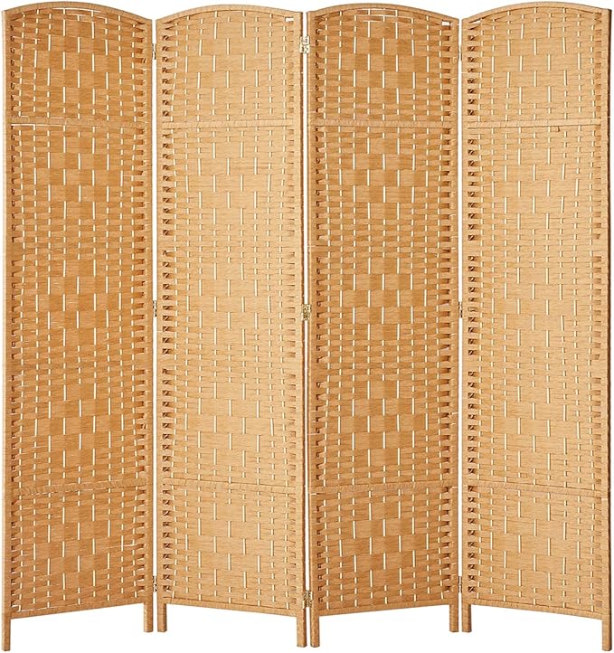 Rose Home Fashion 6 ft Tall Room Divider, Room Dividers and Folding Privacy Screens, 15.7in Privacy Screen 4 Panel Partition Temporary Wall Separation for Private, Light Beige