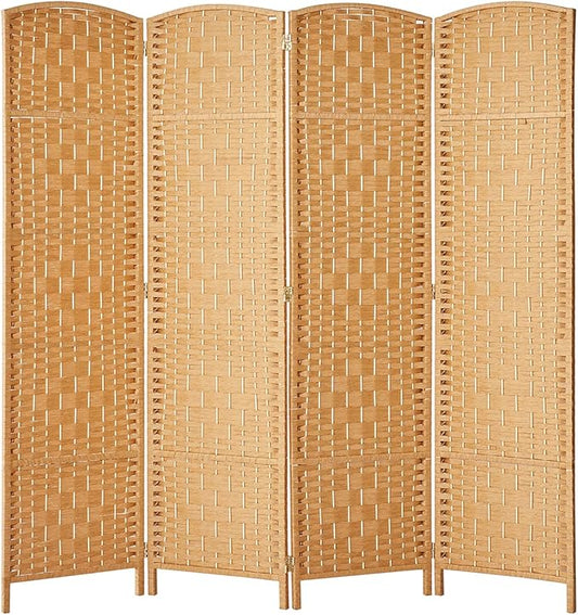 Rose Home Fashion 6 ft Tall Room Divider, Room Dividers and Folding Privacy Screens, 15.7in Privacy Screen 4 Panel Partition Temporary Wall Separation for Private, Light Beige