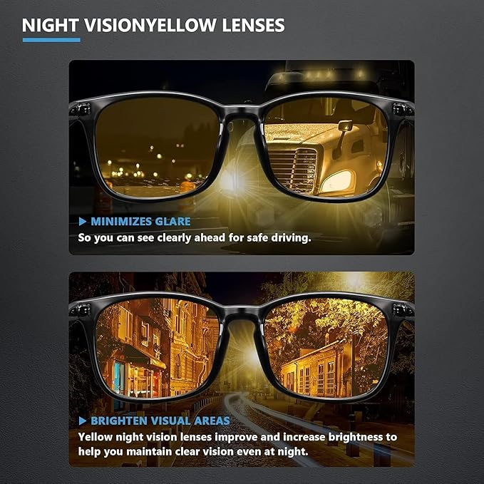 livho High Tech Night Driving Blue Light Glasses - Advanced Blue Light Blocking Computer Glasses