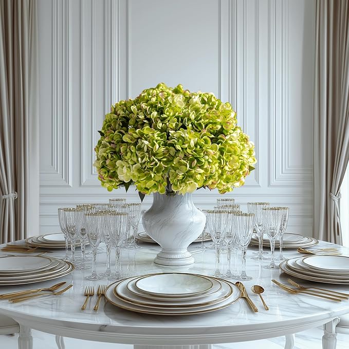 10PCS Faux Hydrangea Flower Hydrangea Artificial Flowers Hydrangea Bouquet Faux Flower Table Centerpieces for Home Wedding Bridal Bouquet Office Party DIY Floral Decor