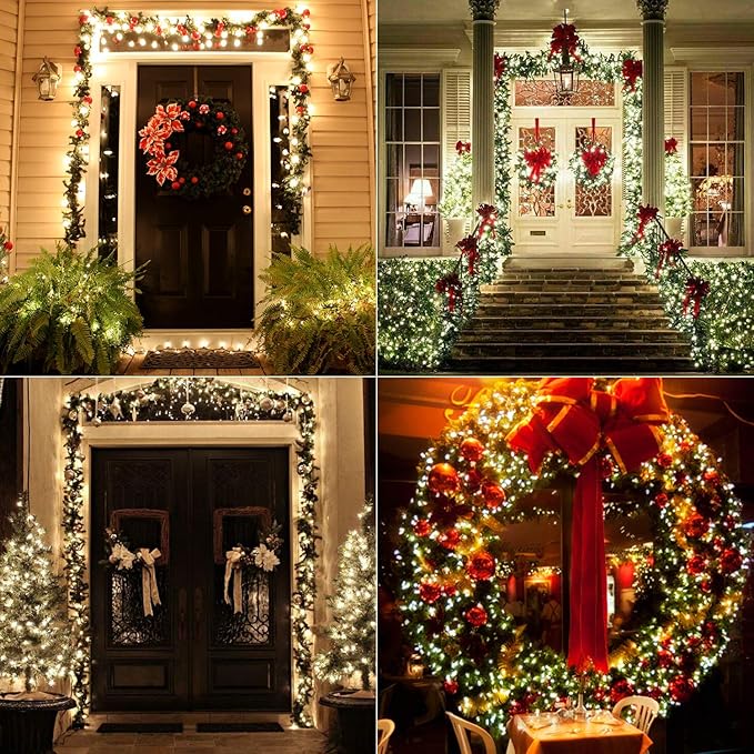 BrizLabs White Christmas Lights, 2 Pack 17.94ft 50 LED Battery Christmas String Lights with Timer, 8 Modes Christmas Tree Lights Indoor Outdoor Christmas Mini Lights for Christmas Tree Wedding Home