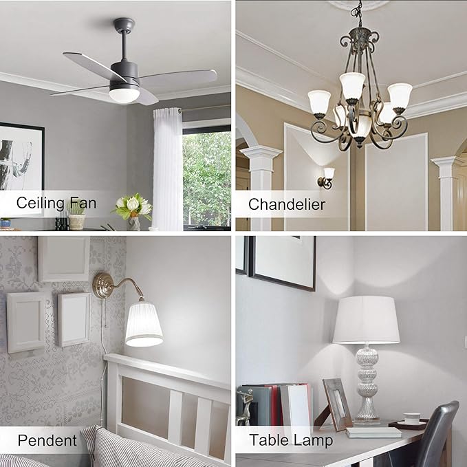 Cotanic Ceiling Fan Light Bulb 5000K Daylight A15 LED Bulb,E26 Medium Base Chandelier Light Bulb, 6W 60W Equivalent,600lm,Non-Dimmable,6 Pack