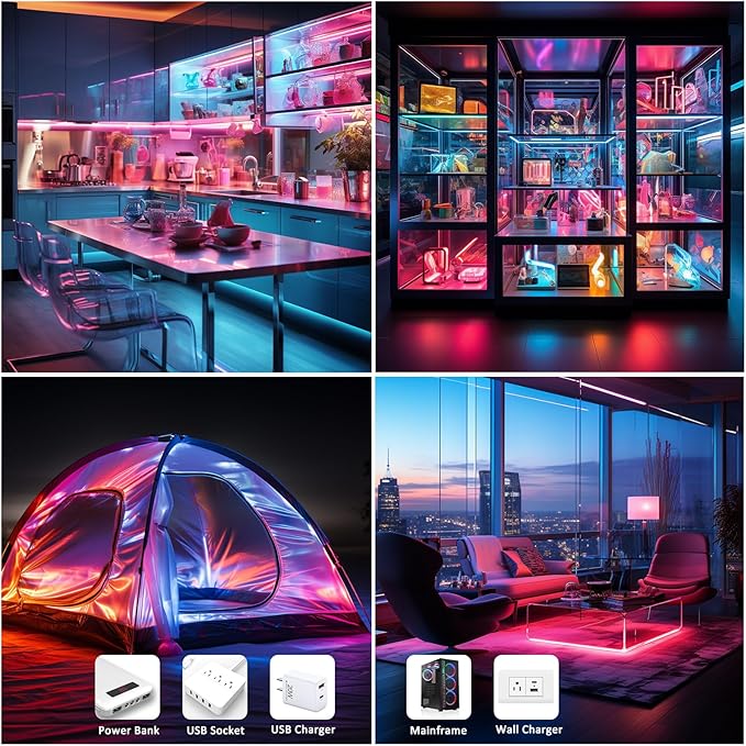 LED Strip Lights RGB COB 6.56 FT 1152 LEDs 5V USB Color Changing Short Strip Light, Smart APP Control Music Sync, Multi Color TV Backlight with Remote for DIY Home Decor (6.56FT/2M)
