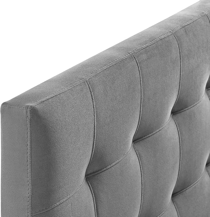 Modway Lily Biscuit Tufted Full Performance Velvet Headboard, Gray