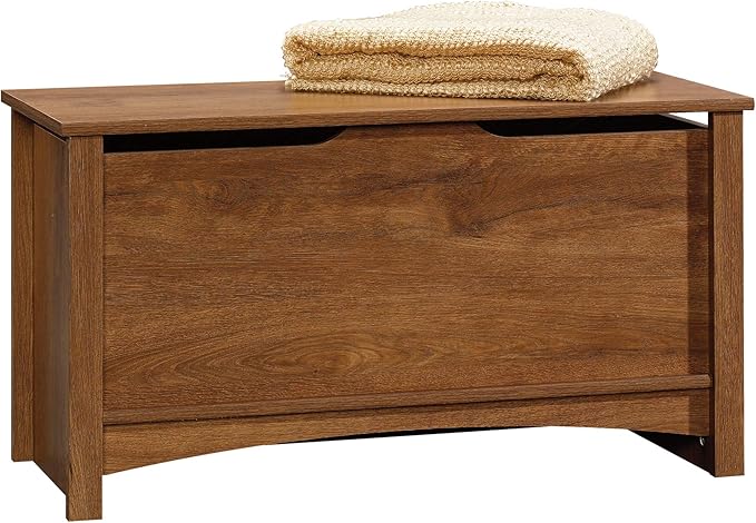 Sauder Shoal Creek Storage Chest, Toy Storage Chest for Living Room, Storage Trunk, in Oiled Oak