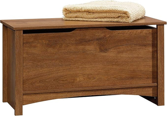 Sauder Shoal Creek Storage Chest, Toy Storage Chest for Living Room, Storage Trunk, in Oiled Oak