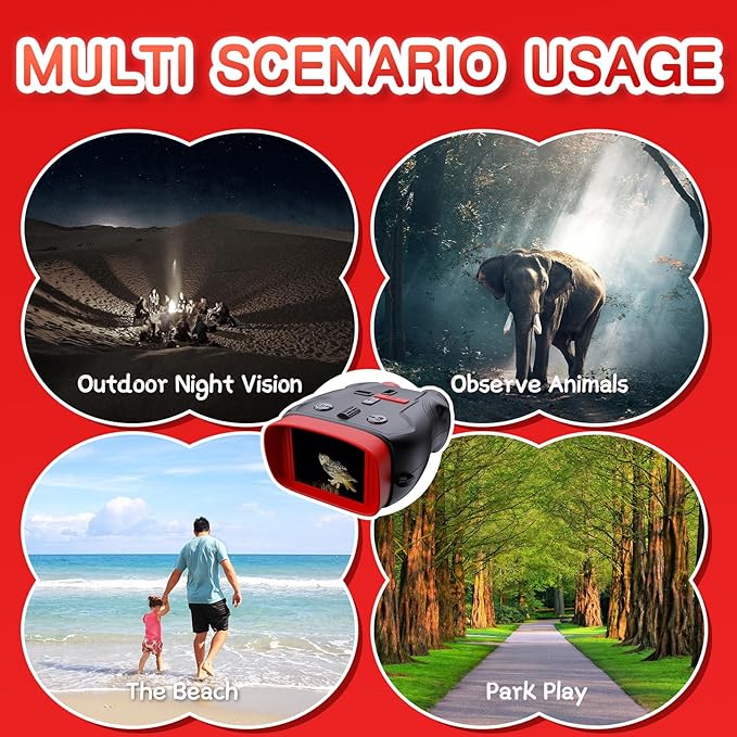 Night Vision Goggles for Kids Gifts with 32GB Card,Birthday Ideas Present 5X Zoom Kids Camera Night Vision Binoculars