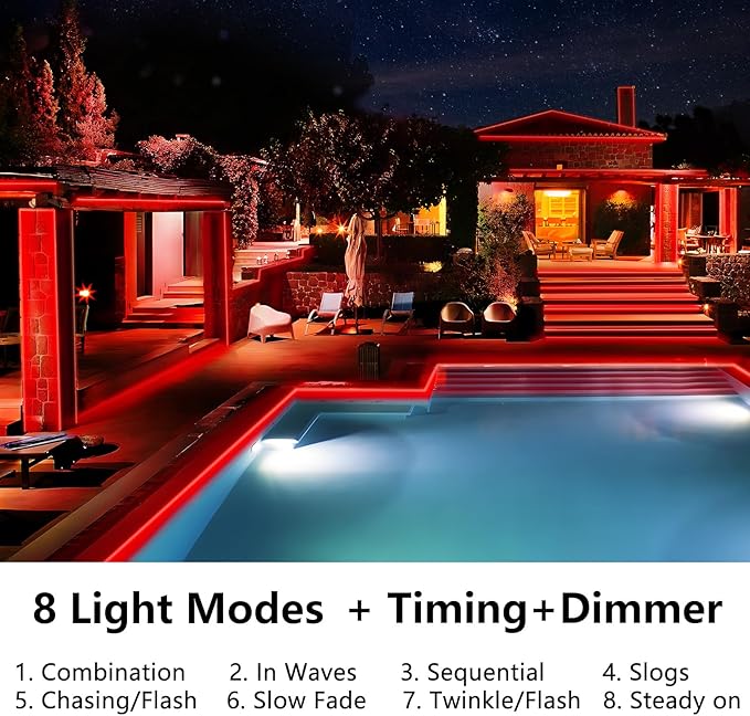 KNONEW 164FT 1000LED Rope Lights for Outside,Outdoor String Lights Waterproof 8 Modes Clear Tube Light for Indoor,Bedroom,Wedding,Garden,Patio,Christmas,Tree,Rv,Holiday Decoration(Red)