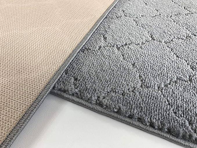 Custom Cut Non-Slip Runner Rug – 31" by 8 ft – Gripping Rubber Back – Cloud Grey – Perfect for Wide Hallways