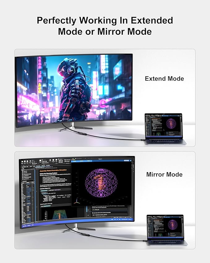 VGA to HDMI, Uni-Directional HDMI to VGA Adapter (Female to Male), VGA (Display) to HDMI (Source) Converter 1080P@60Hz Compatible with Computer, Desktop, Laptop, PC, Monitor, Projector