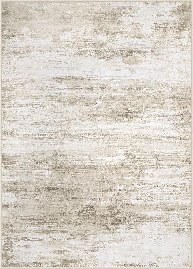 Washable Rug 8x10 Area Rugs for Living Room: Large Neutral Soft Rug Abstract Non Slip Low Pile Modern Carpet for Bedroom Kitchen Nursery Office Dining Room Indoor (Beige, 8'x10')