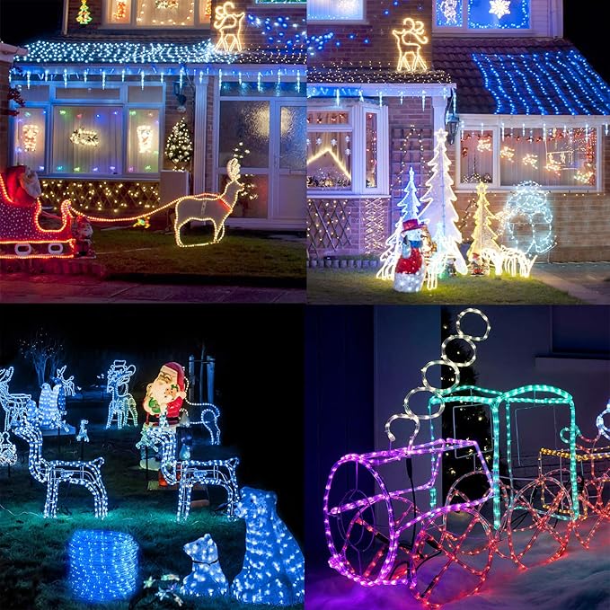 Brizled Color Changing Rope Lights, 18ft 180 LED RGB Rope Lights, Connectable Rope Lights Indoor Rope Lighting with Remote Outdoor White Rope Lights Waterproof Color Twinkle Tube Lights for Christmas