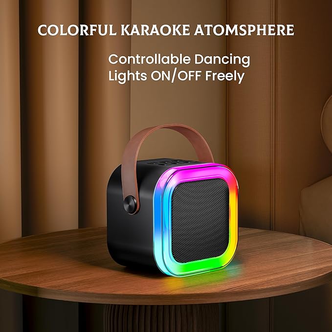 IROO Mini Karaoke Machine for Kids, 2025 TOP Toys Birthday Gifts Ideas for Girls Ages 4, 5, 6, 7, 8, 9, 10, 12+ Years Old, Portable MP3 Player with 2 Wireless Mics for Party(Black)