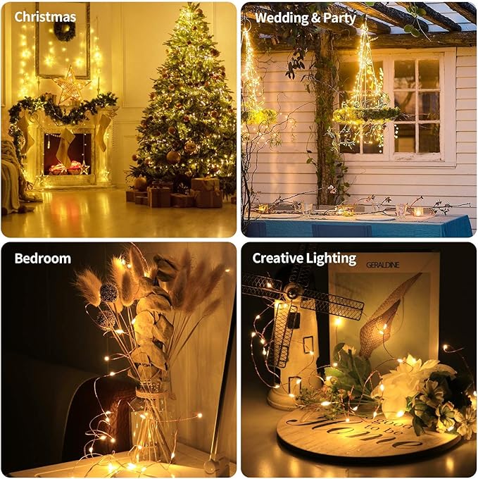 innotree 6 Pack LED Fairy String Lights Battery Operated with Timer, 10Ft 30LEDs Battery Powered Copper Wire Mini Firefly Twinkle Lights for Bedroom, Christmas, Wedding, Party Decoration, Warm White
