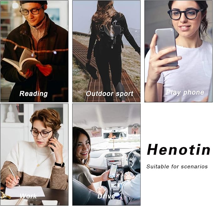 Henotin 3 Pack Blue Light Blocking Reading Glasses,Spring Hinge Computer Readers for Men Women,Anti UV Ray Filter Eyeglasses (Mixed Color, 2.00)