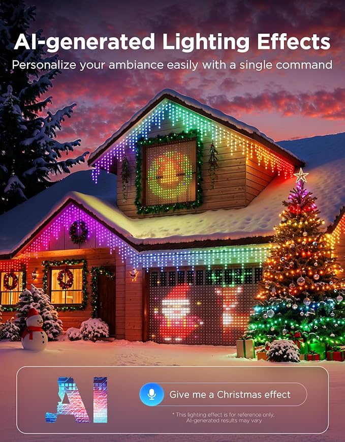 Govee Christmas Lights 2, RGBWIC 164FT 500LEDs String Lights for Holiday Decor, Smart Indoor Outdoor LED Decoration with Shape Mapping Function, 130+ Scene Modes, APP Control, Green Wire