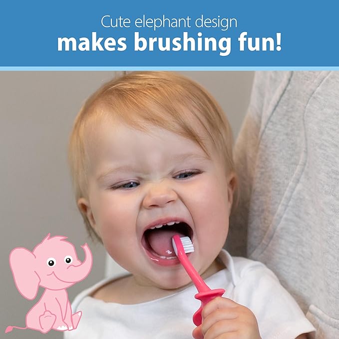 Dr. Brown's Infant-to-Toddler Toothbrush Set, 1.4 Ounce, Pink