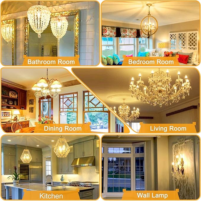 Sailstar E12 LED Bulb 60W Equivalent, 500 Lumens, Ceiling Fan Light Bulbs Soft White 2700K, Type B Light Bulb 5W, CRI 85, B11 Small Base Candelabra LED Light Bulbs, Non-dimmable, Pack of 3