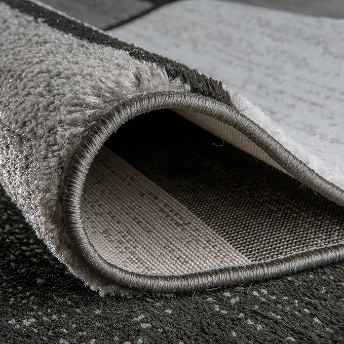 Rugshop Contemporary Modern Boxes for Home Office,Living Room,Bedroom,Kitchen Non Shedding Area Rug 12' x 15' Gray