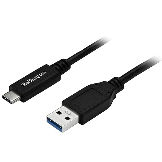 StarTech.com USB to USB C Cable – 1m / 3 ft – 5Gbps – USB A to USB C – USB Type C – USB Cable Male to Male – USB C to USB (USB315AC1M),Black