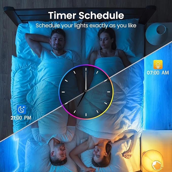 TJOY 200ft Led Strip Lights(2 Rolls of 100ft), Color Changing RGB Led Lights for Bedroom, Long Tape Lighting with 44 Key Remote, Rope Lighting Indoor for Living Room Decor