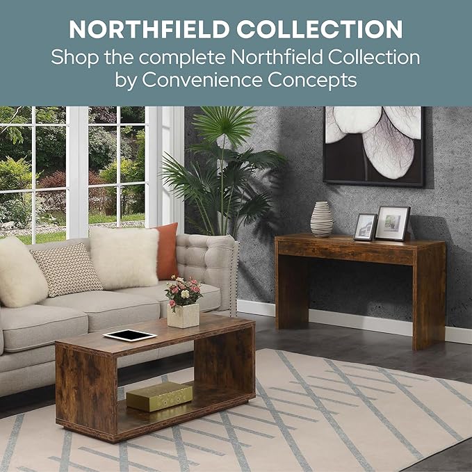 Convenience Concepts Northfield Hall Console Table 48" - Modern, Minimalist Narrow Sofa Display Accent for Contemporary Living Room, Entryway, or Hallway, Espresso