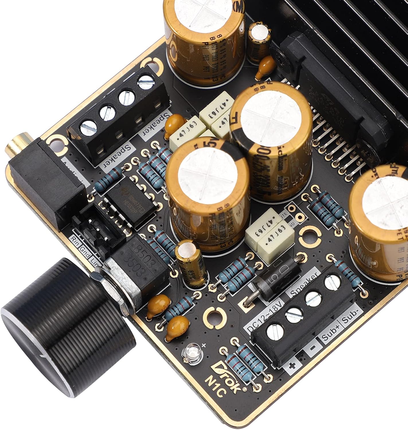 2.1 80W+80W and120W 9-18V 4 DROK Class AB Amplifier, Channel Stereo Pure Bass Audio Amplifier Board