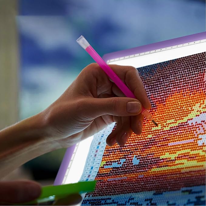 iVyne Corded A4 Light Pad for Diamond Painting & Art Projects – LED Light Board with Diamond Art Accessories – Ultra-Thin & Portable Diamond Dot Light Board, Perfect for Artists - Purple