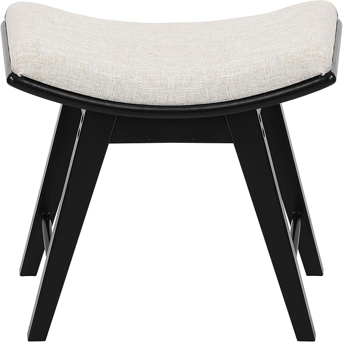 URFORESTIC Vanity Stool, Modern Makeup Dressing Stool with Concave Seat Surface,Capacity 300lb, Easy Assembly (Black)