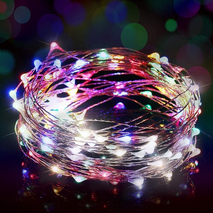 USB Powered String Light, 1 Pack USB Plug in Copper Wire Fairy Lights for Indoor, Bedroom Festival Christmas Wedding Party Patio Decorative Window with USB Interface (33ft./10M,Multi Color)